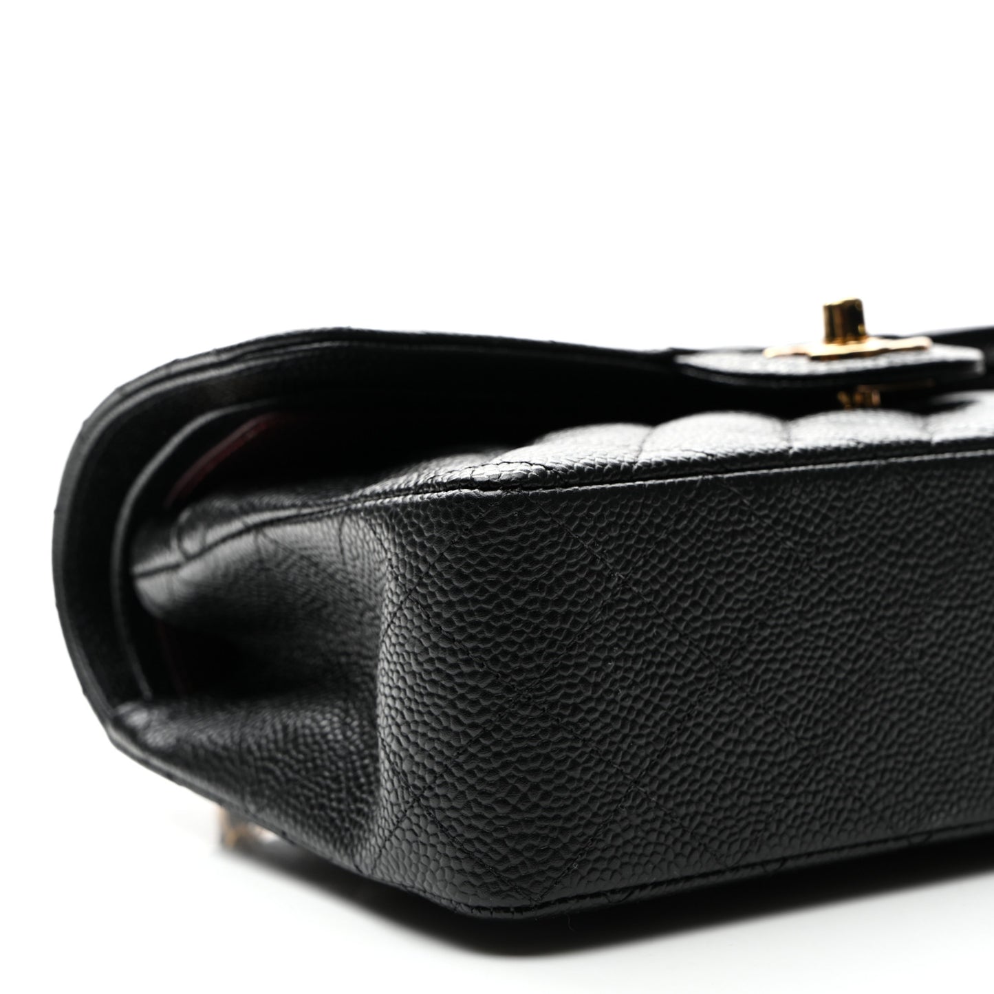 Caviar Quilted Small Double Flap Black