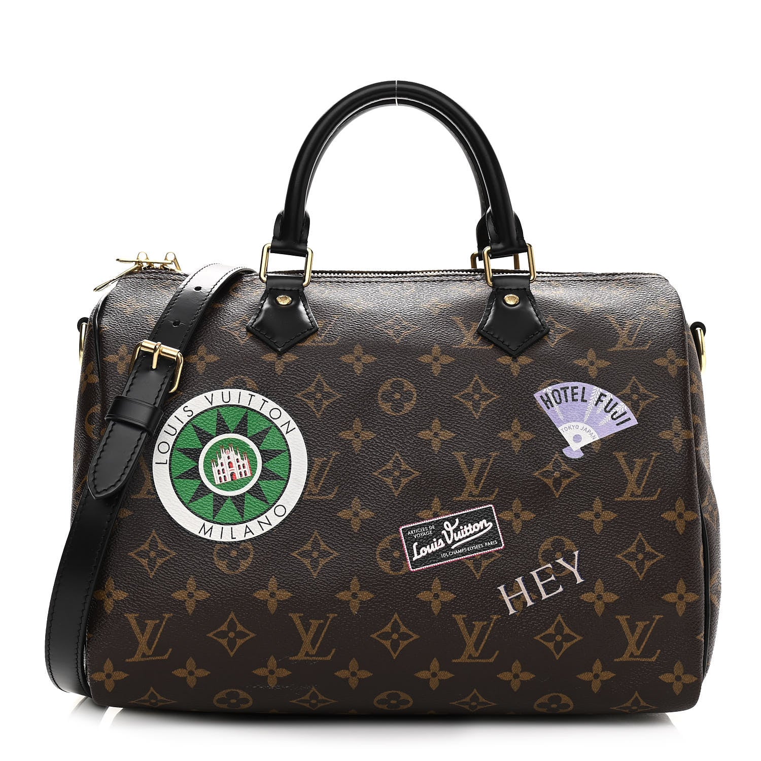 Louis Vuitton Monogram My World Tour Speedy Bandouliere 30 Black 1 of 10