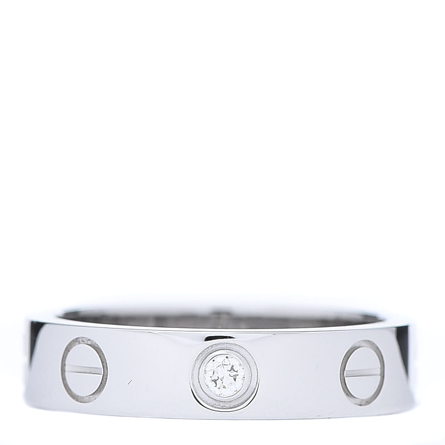 18K White Gold Diamond 4mm LOVE Wedding Band Ring 46 3.75