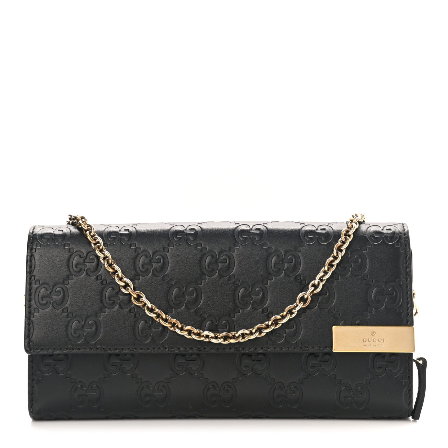 Guccissima Signature Dice Chain Wallet Black
