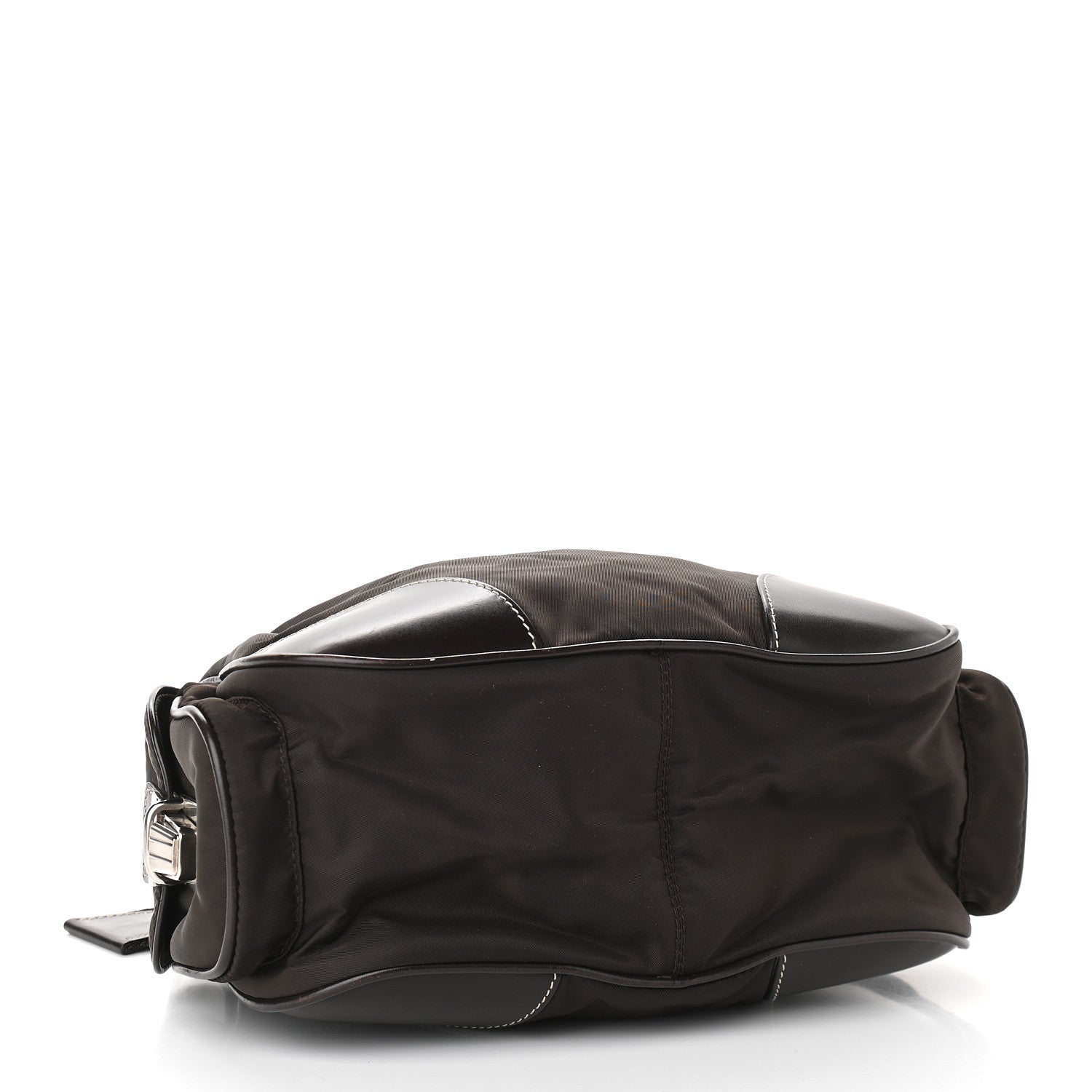 Prada Calfskin Tessuto Nylon Shoulder Bag Moro 4 of 9