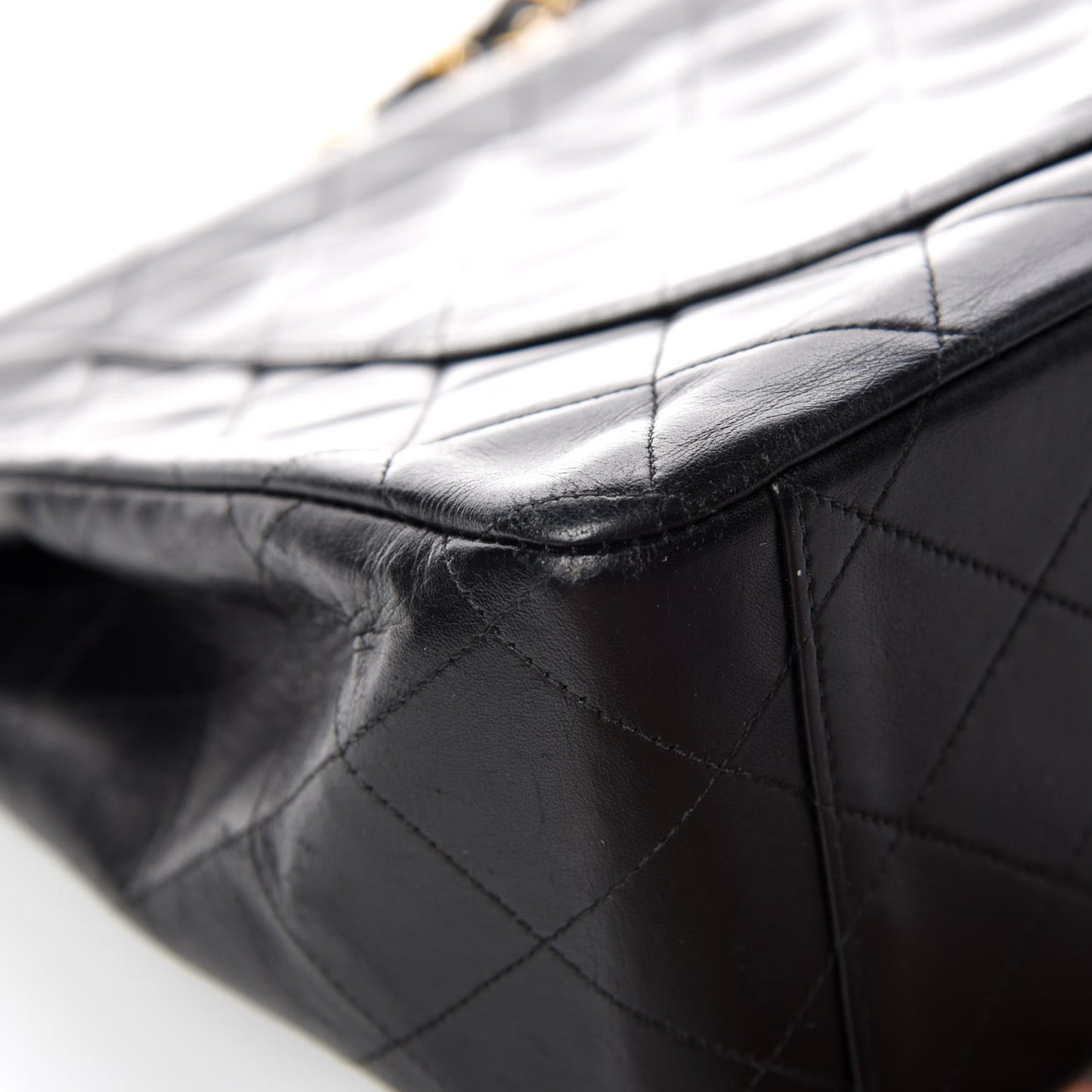 Lambskin Quilted XL Jumbo Single Flap Black