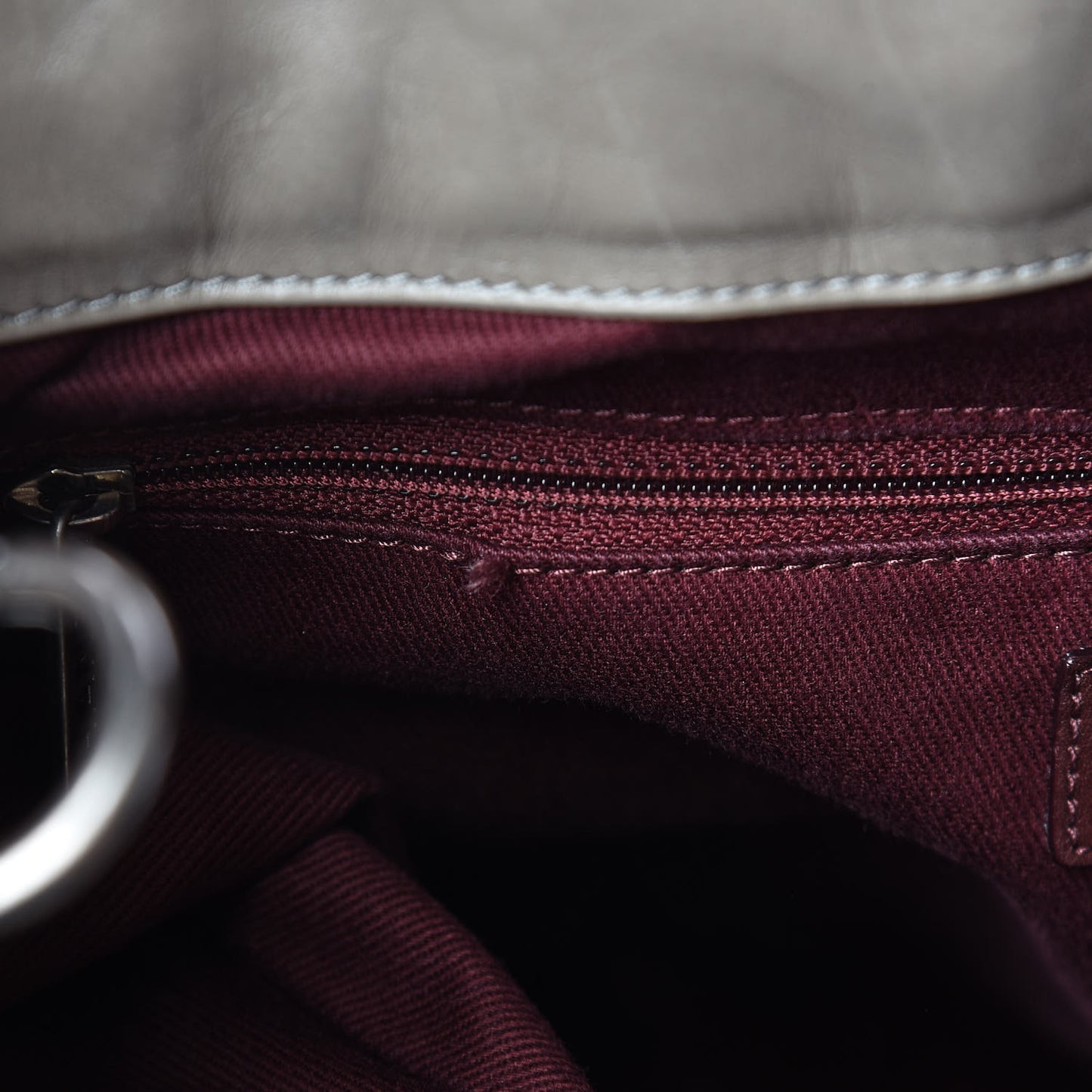 Iridescent Calfskin Quilted Large In The Mix Tote Grey