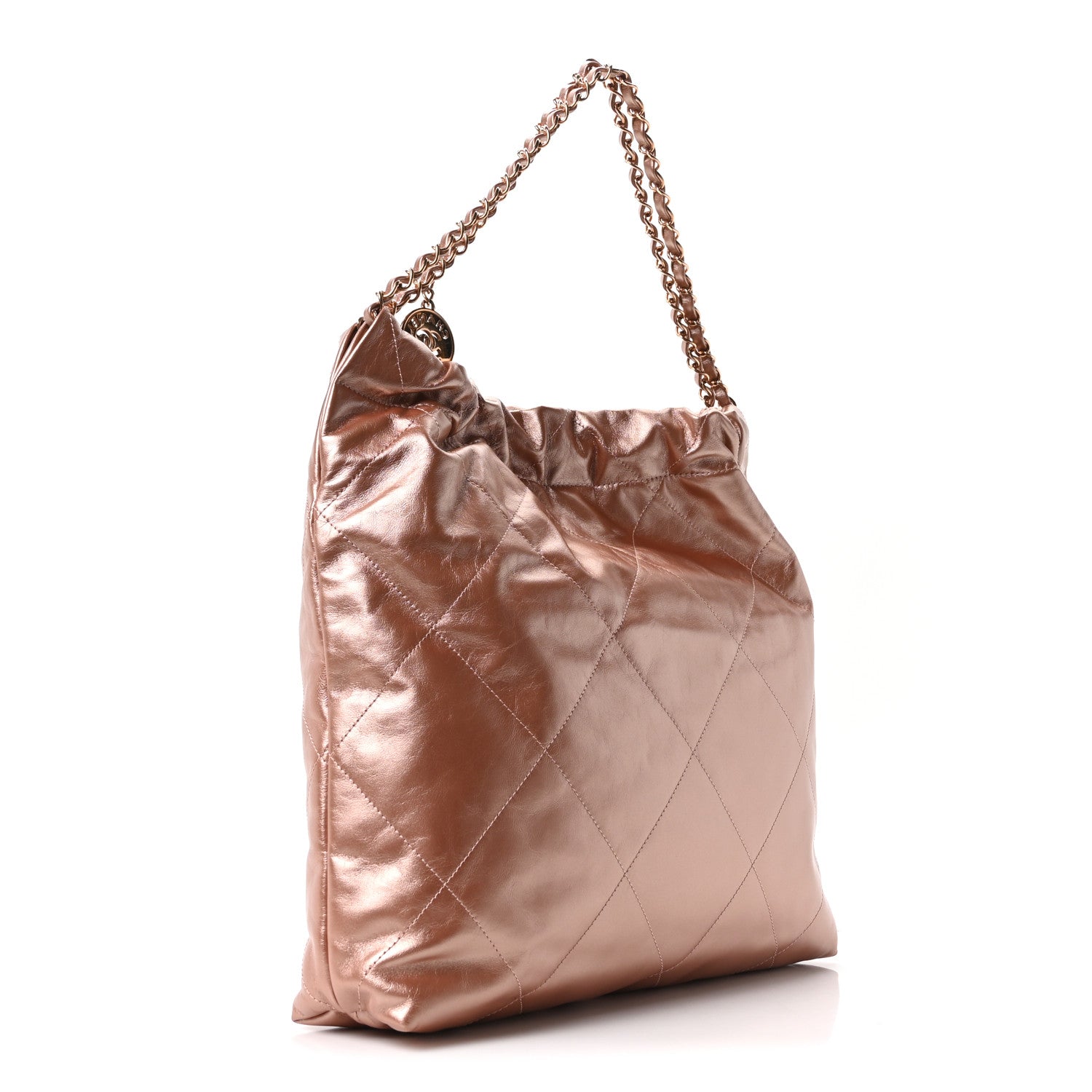 Chanel Metallic Calfskin Quilted Chanel 22 Copper 3 of 10