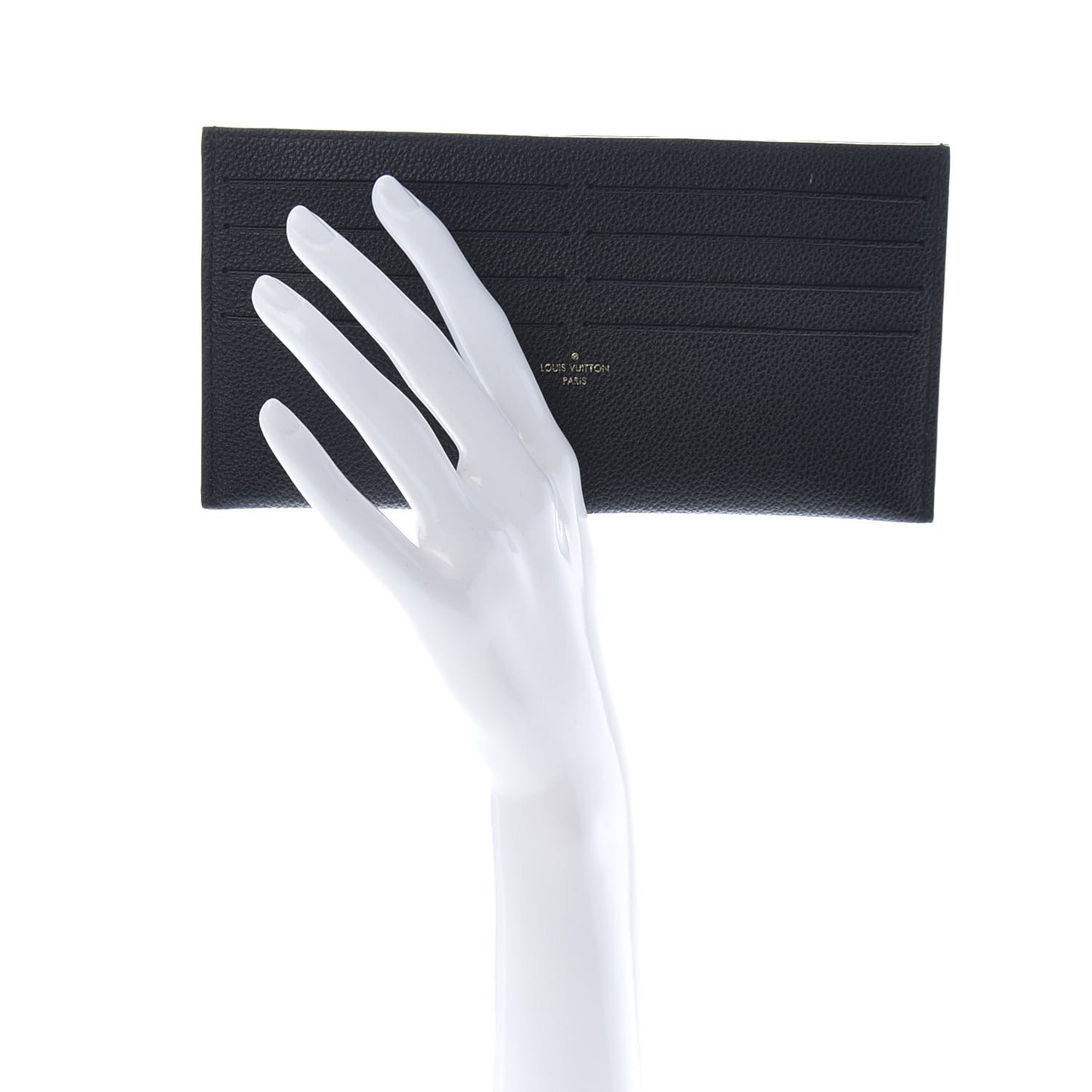 Calfskin Felicie Chain Wallet Card Holder Insert Black