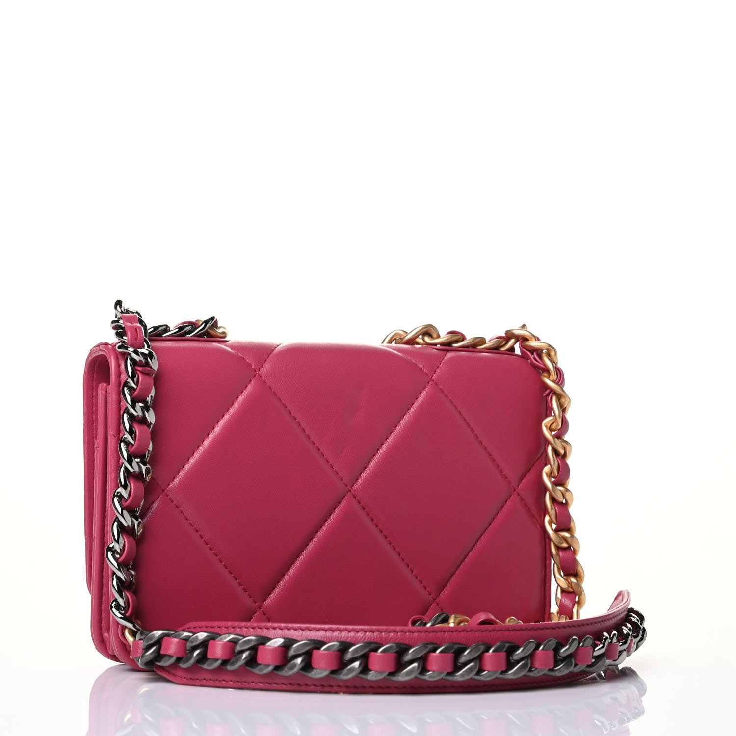 Chanel Lambskin Quilted Chanel 19 Wallet On Chain WOC Pink 2 of 4