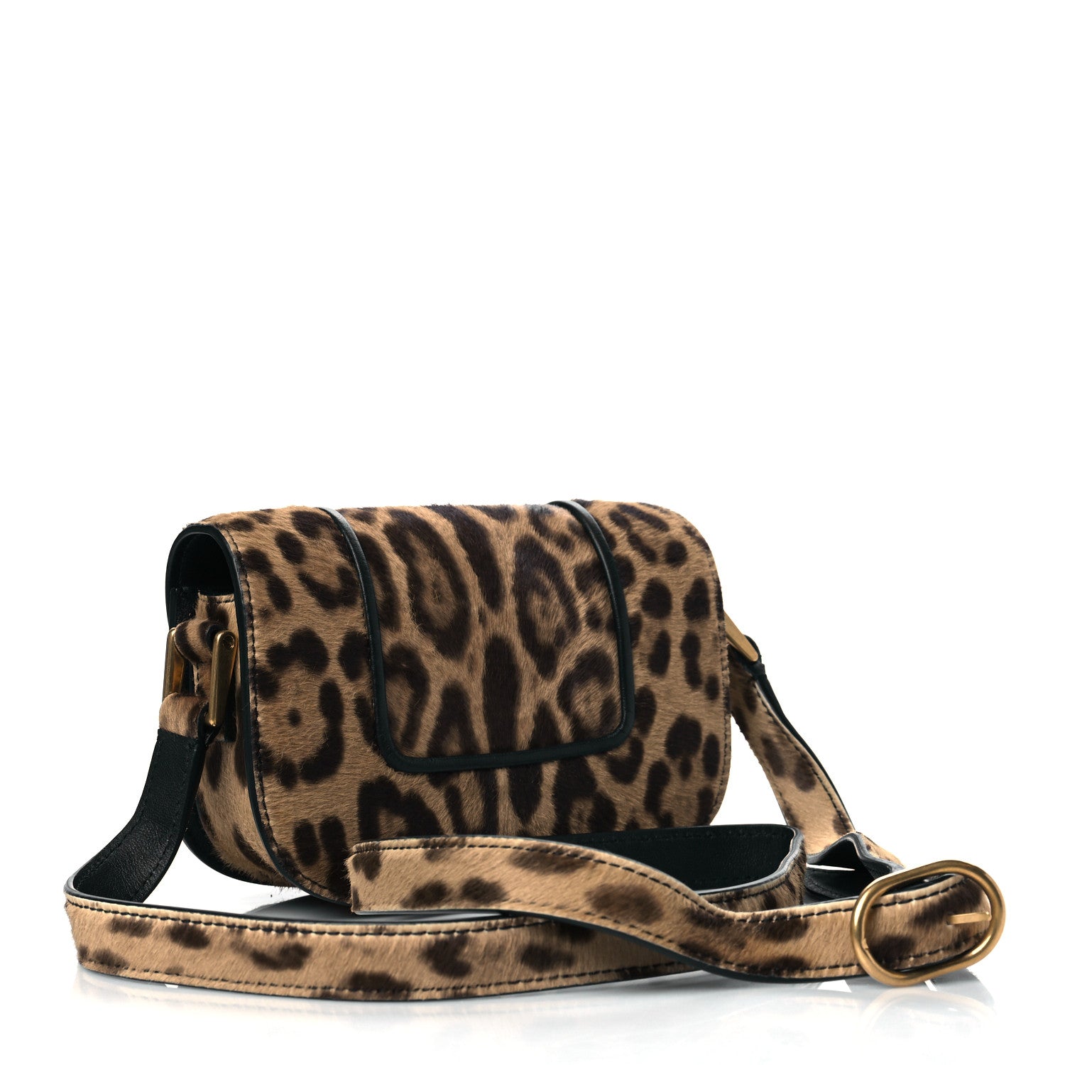 Valentino Garavani Calf Hair Leopard Print Small Supervee Crossbody Bag Black Marrone 2 of 8
