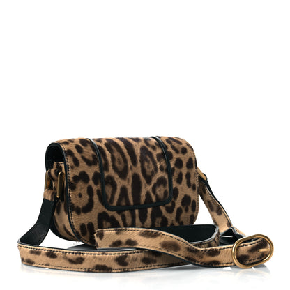 Valentino Garavani Calf Hair Leopard Print Small Supervee Crossbody Bag Black Marrone 2 of 8
