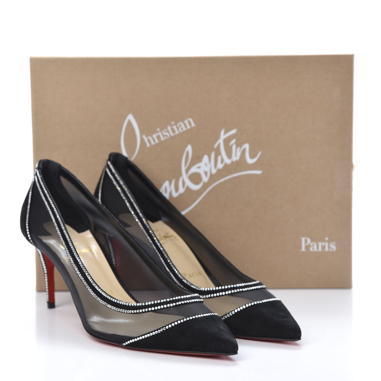 Veau Velours Crystal Rete Galativi 70 Pumps 37.5 Black