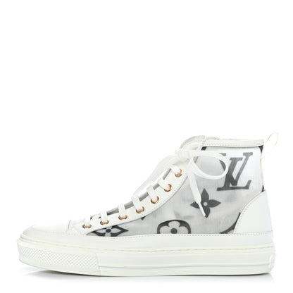 Louis Vuitton Technical Fabric Calfskin Monogram Giant Printed Stellar Sneaker Boots 38.5 1 of 8