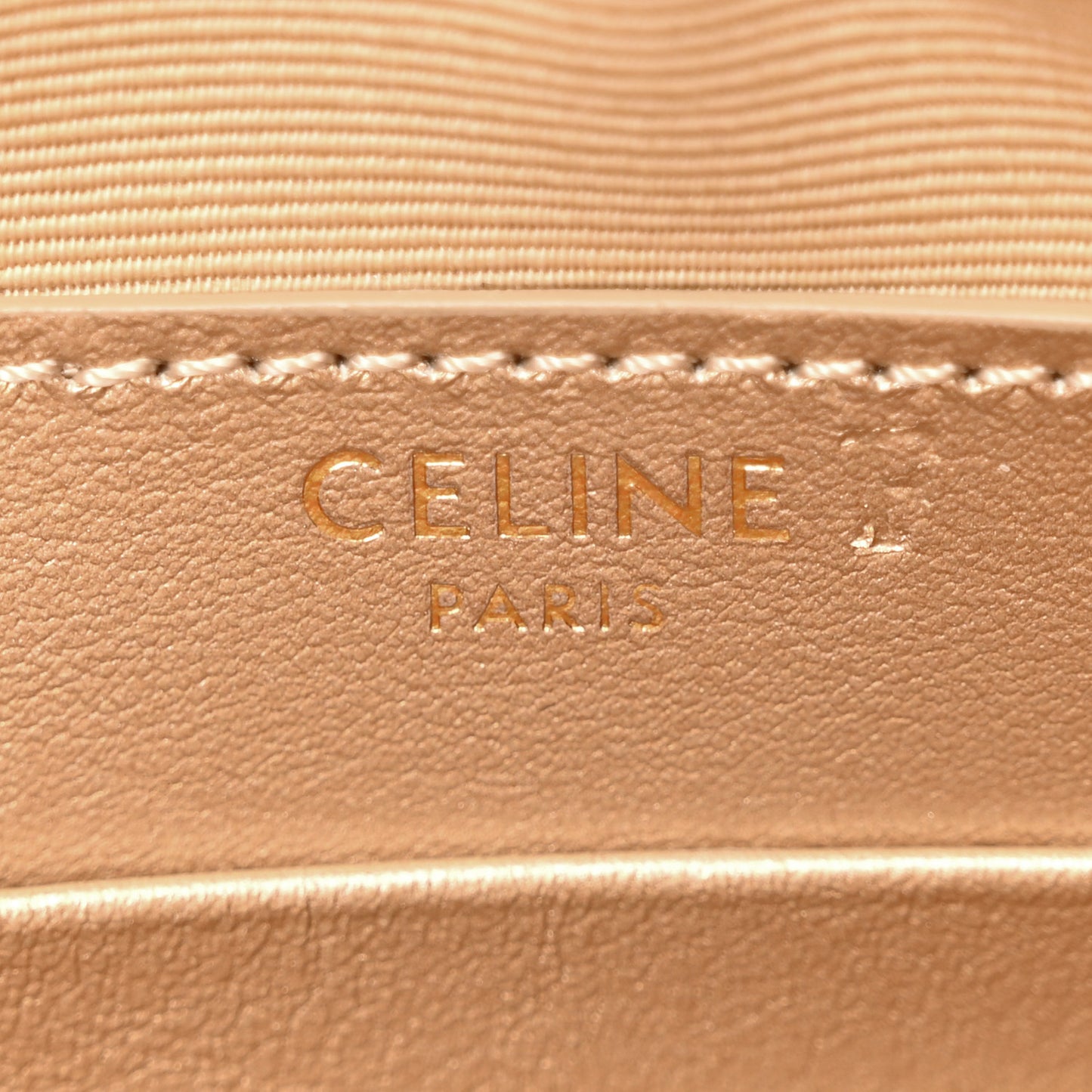 Laminated Calfskin Quilted Small C Charm Bag Gold