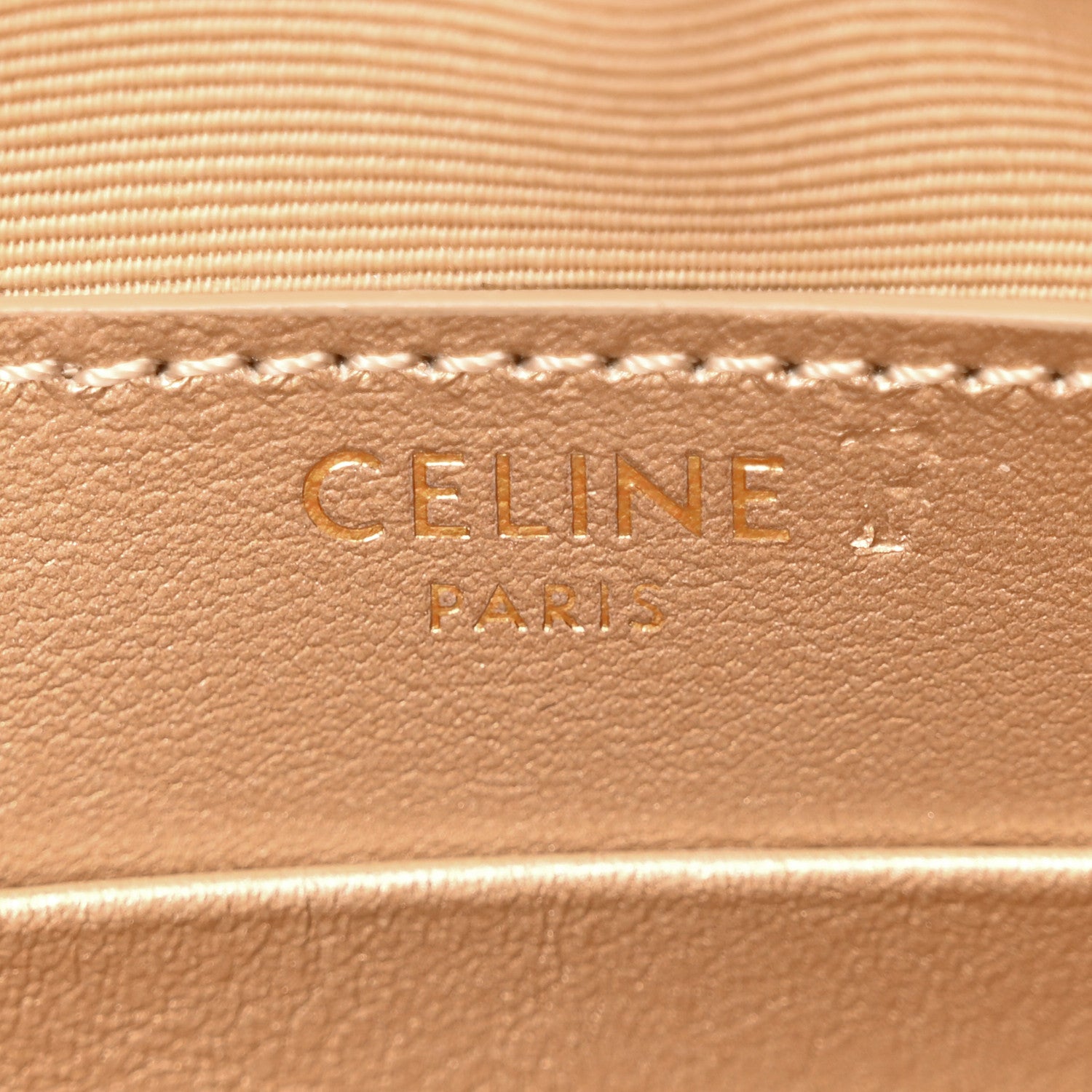 Celine Laminated Calfskin Quilted Small C Charm Bag Gold 6 of 13