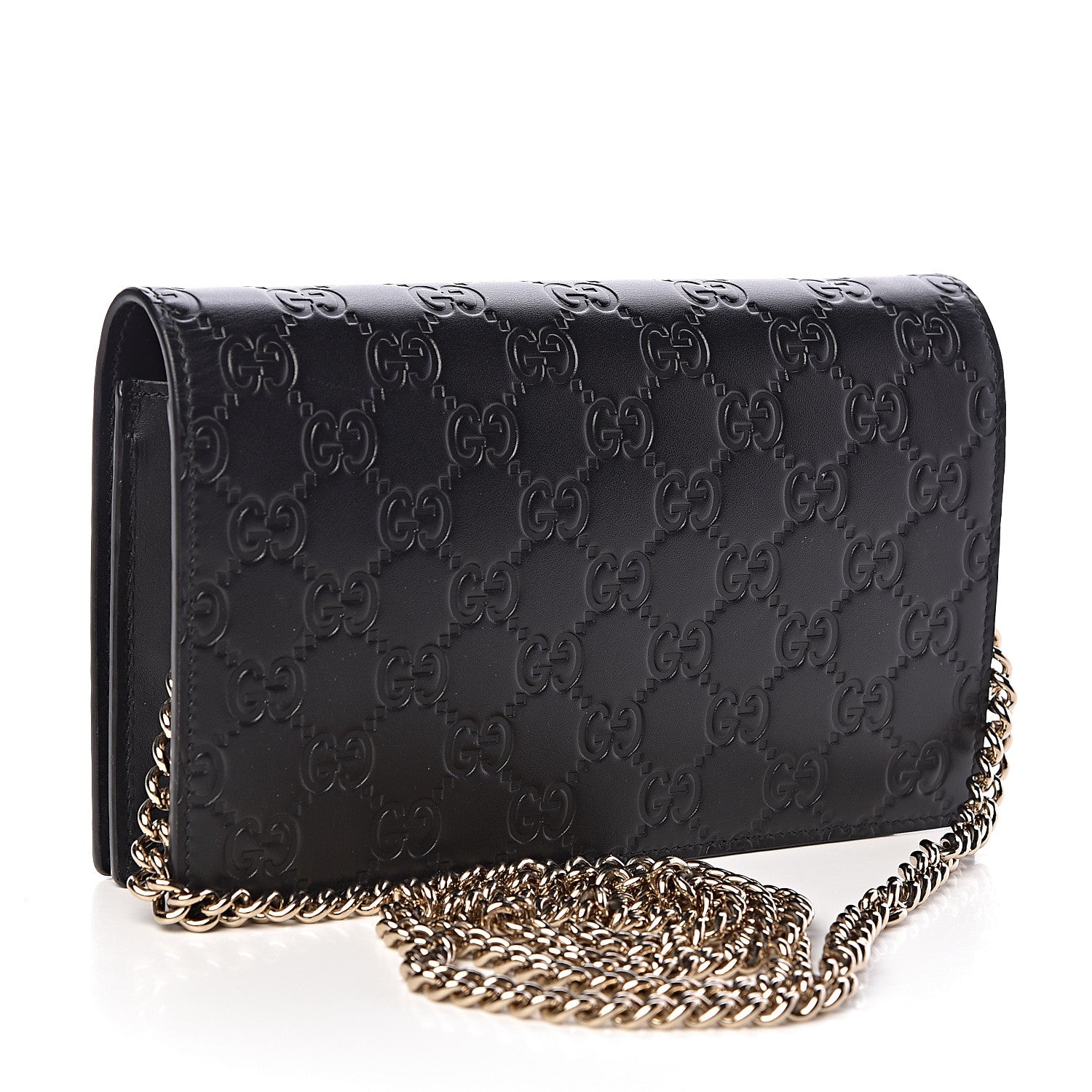 Gucci Guccissima Signature Bowy Chain Wallet Black 3 of 15