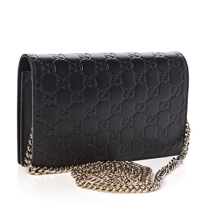 Gucci Guccissima Signature Bowy Chain Wallet Black 3 of 15