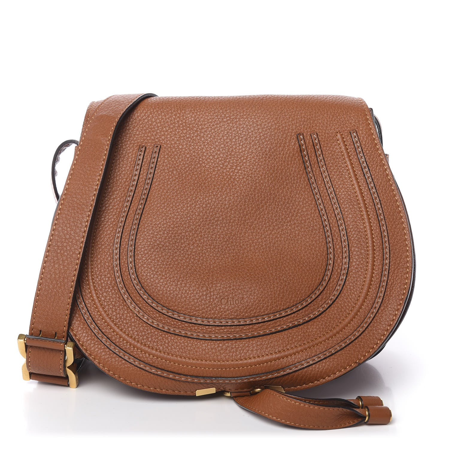 Chloe Calfskin Medium Marcie Round Crossbody Bag Tan 1 of 13