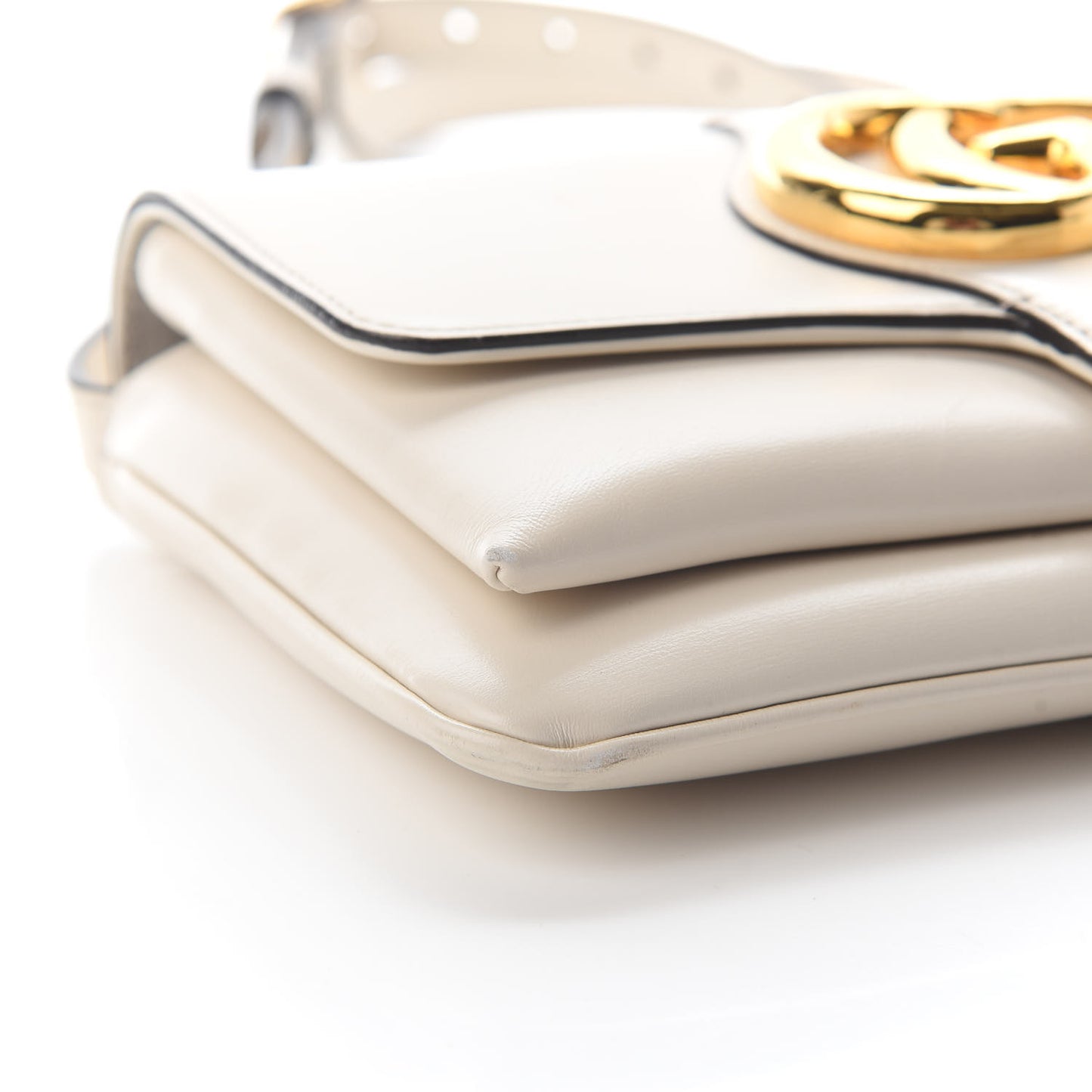 Calfskin Small Arli Flap Shoulder Bag Mystic White
