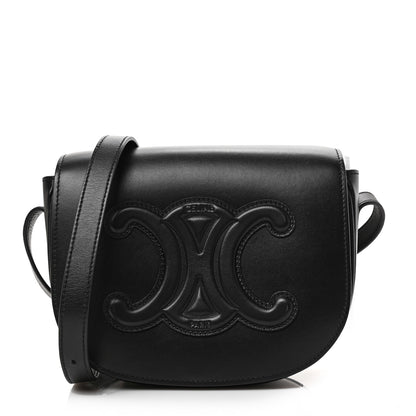 Celine Smooth Calfskin Cuir Triomphe Folco Crossbody Bag Black 1 of 8