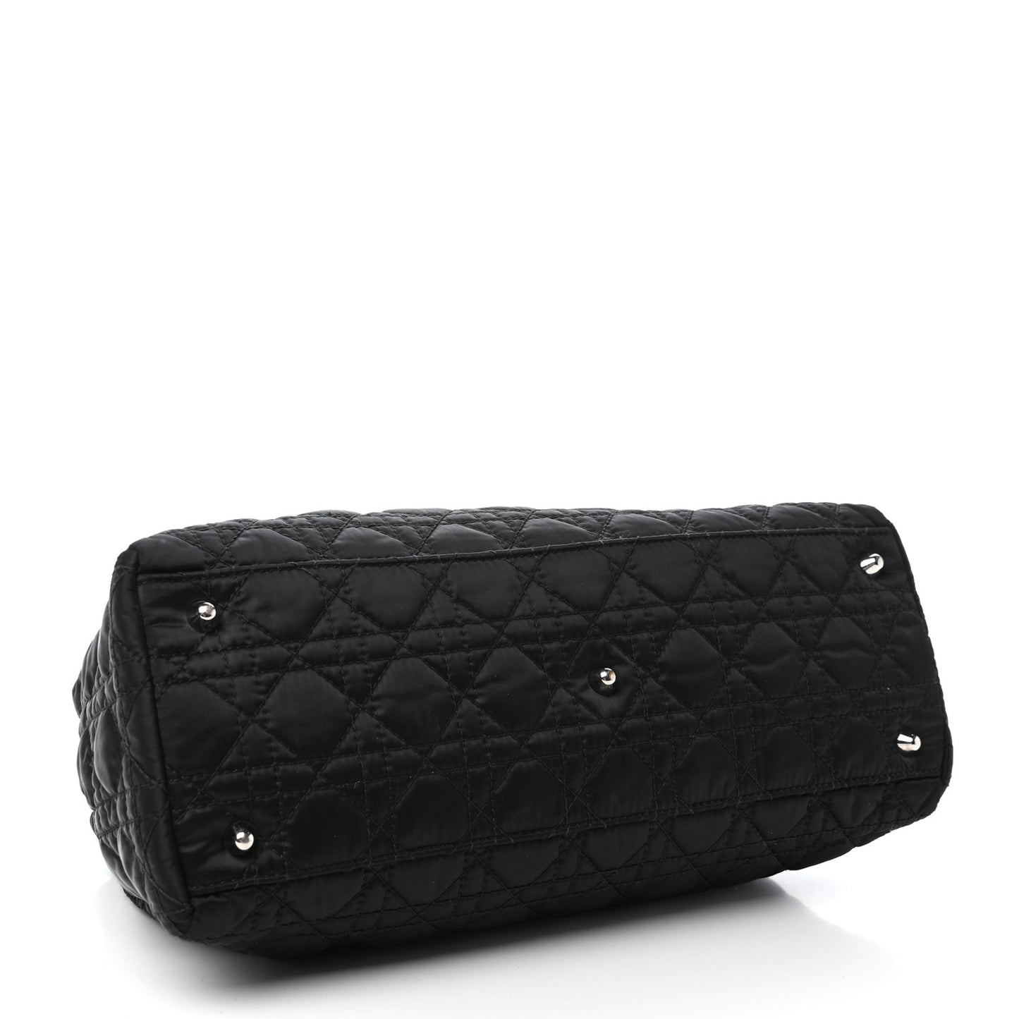 Satin Cannage Charming Lock Flap Shoulder Bag Black