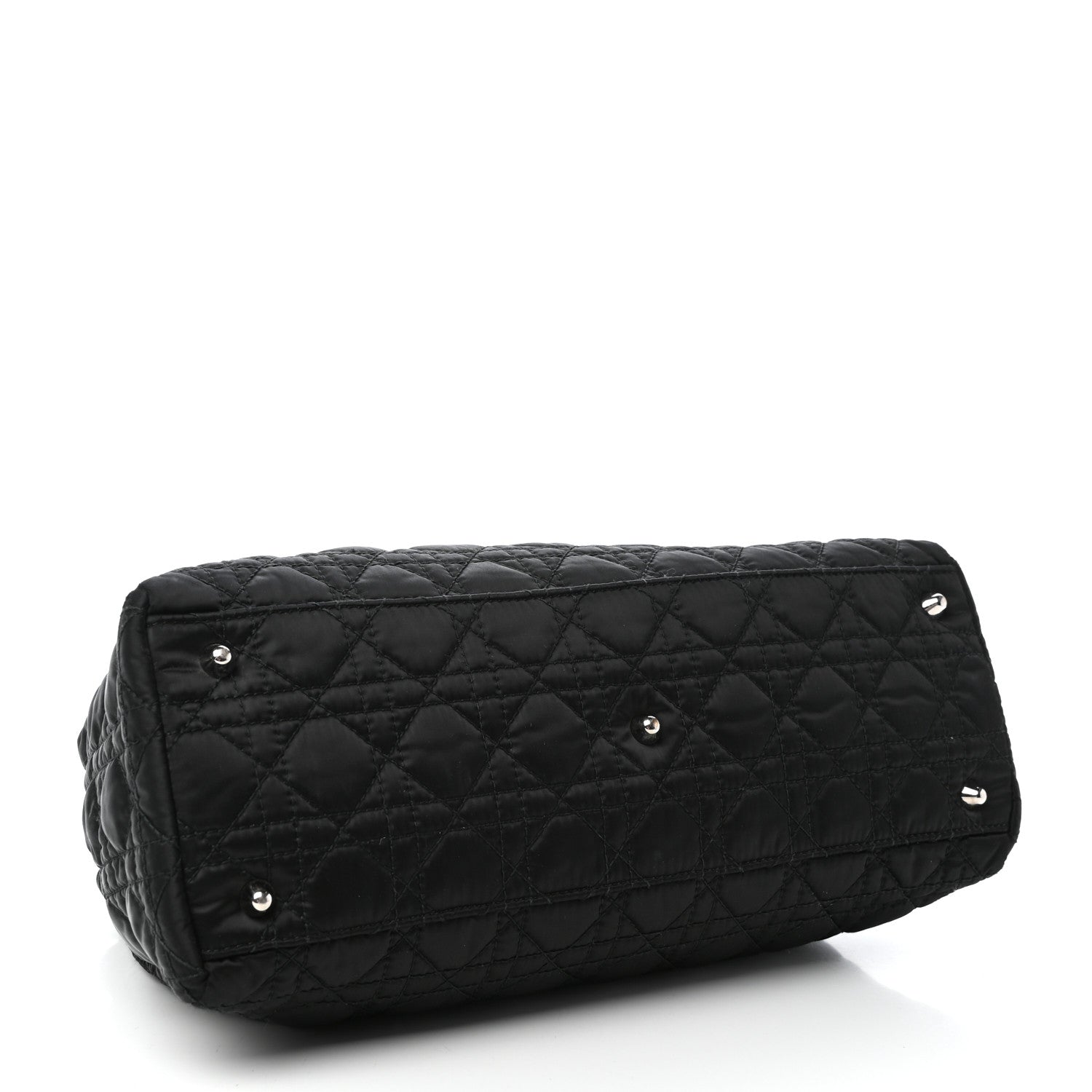 Christian Dior Satin Cannage Charming Lock Flap Shoulder Bag Black 4 of 10