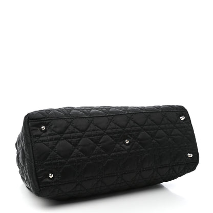 Christian Dior Satin Cannage Charming Lock Flap Shoulder Bag Black 4 of 10