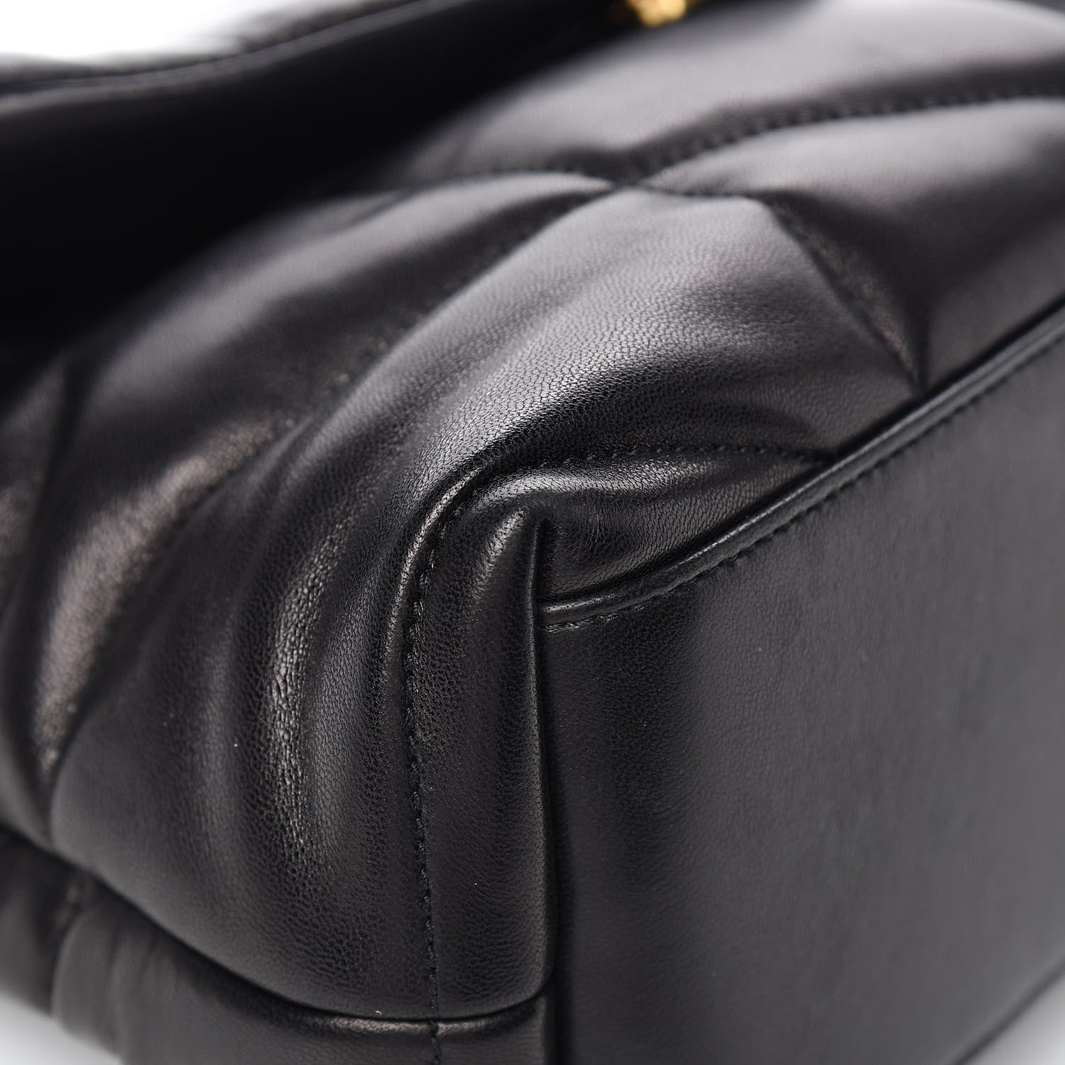 Saint Laurent Lambskin Quilted Small Loulou Puffer Monogram Chain Satchel Black 8 of 12