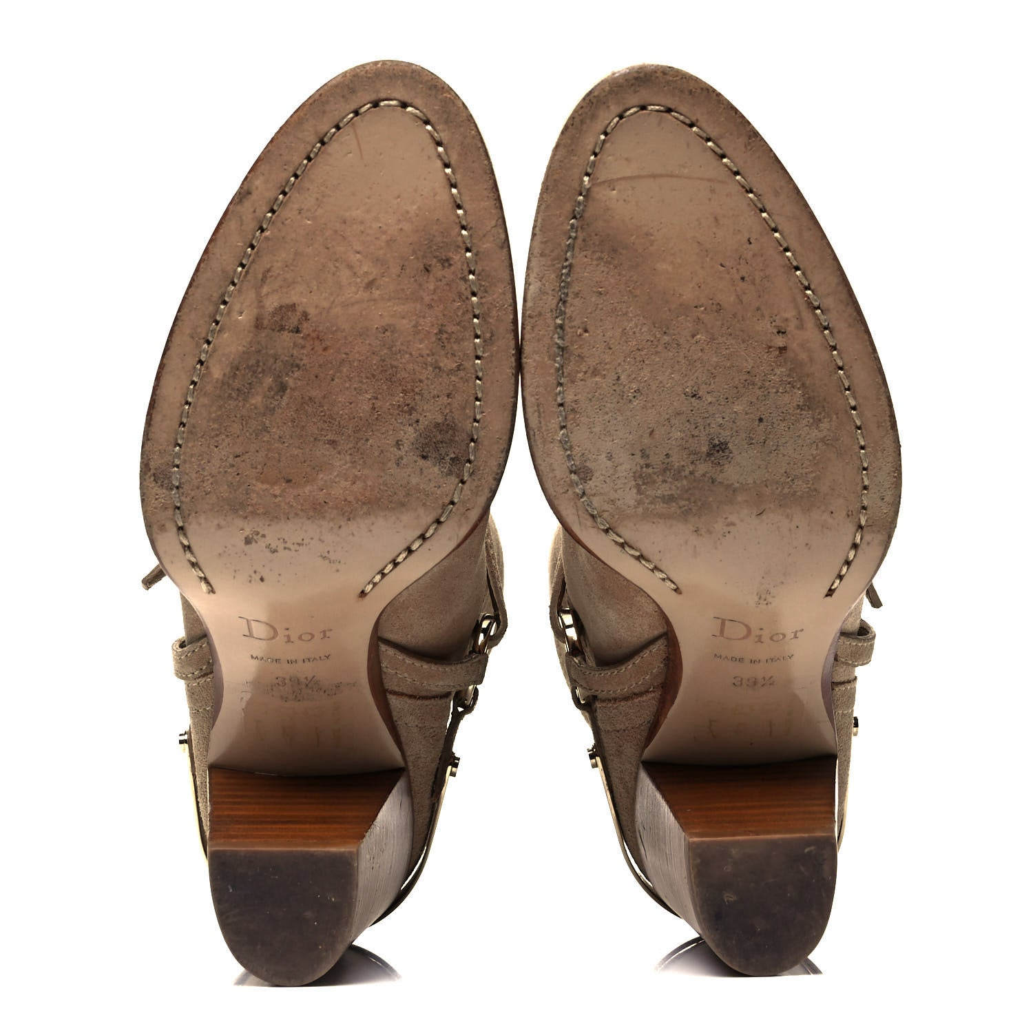 Christian Dior Calfskin Suede Rider Ankle Boots 39.5 Beige 5 of 7