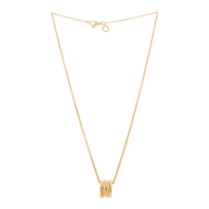 Bulgari 18K Yellow Gold Diamond B.Zero1 Pave Pendant Necklace 3 of 8