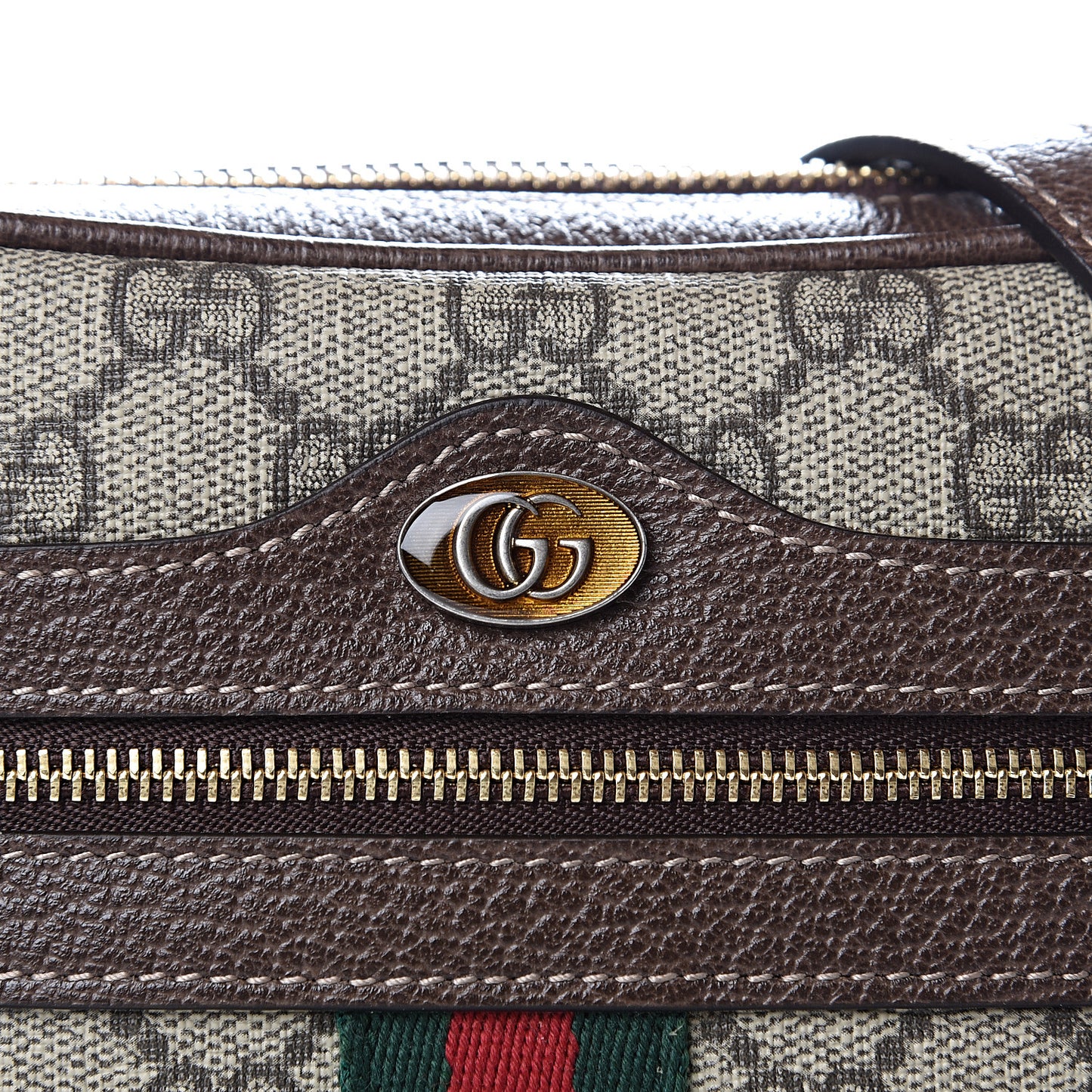 GG Supreme Monogram Web Mini Ophidia Shoulder Bag Brown