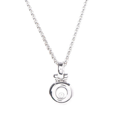 Chopard 18K White Gold Diamond Happy Pendant Necklace 6 of 6