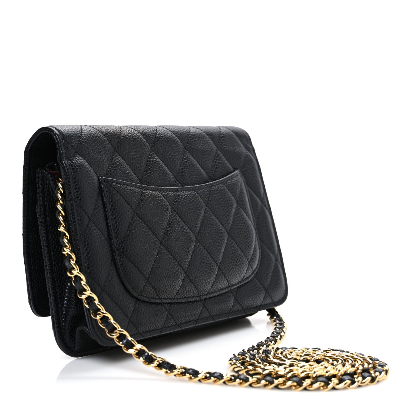 Caviar Quilted Wallet On Chain WOC Black