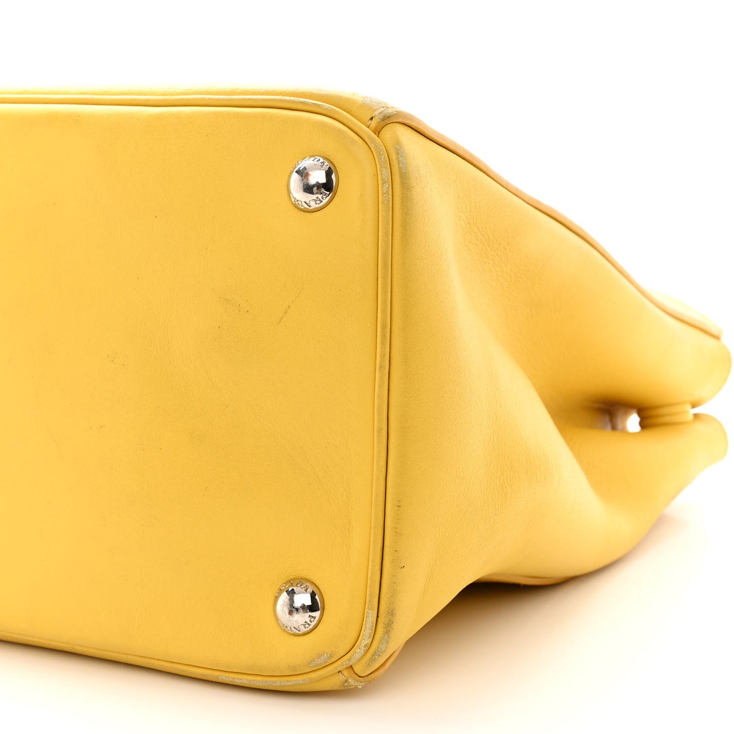 City Calf Medium Galleria Double Zip Tote Yellow