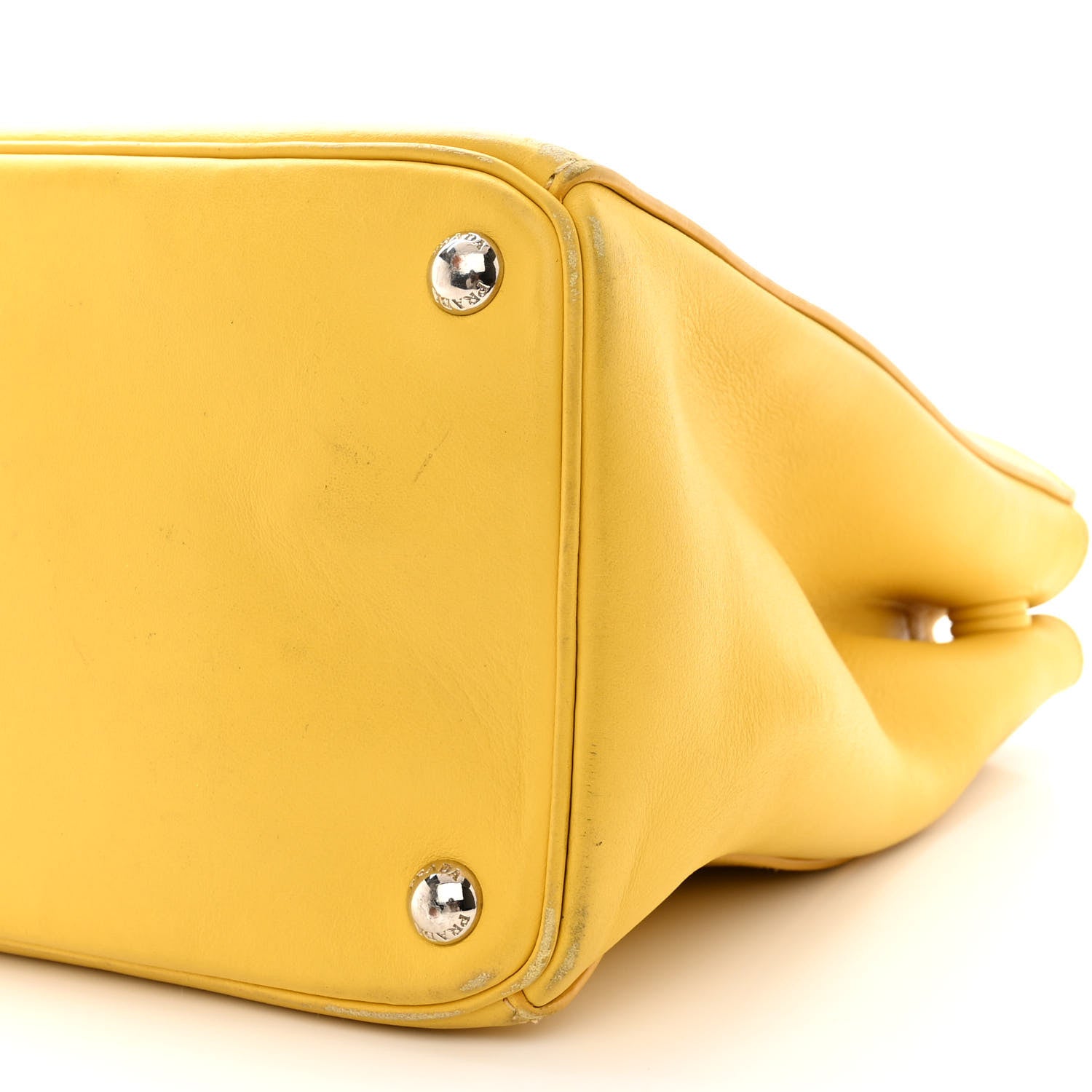 Prada City Calf Medium Galleria Double Zip Tote Yellow 15 of 25