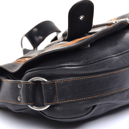 Christian Dior Calfskin Medium Gaucho Double Saddle Bag Black 6 of 10