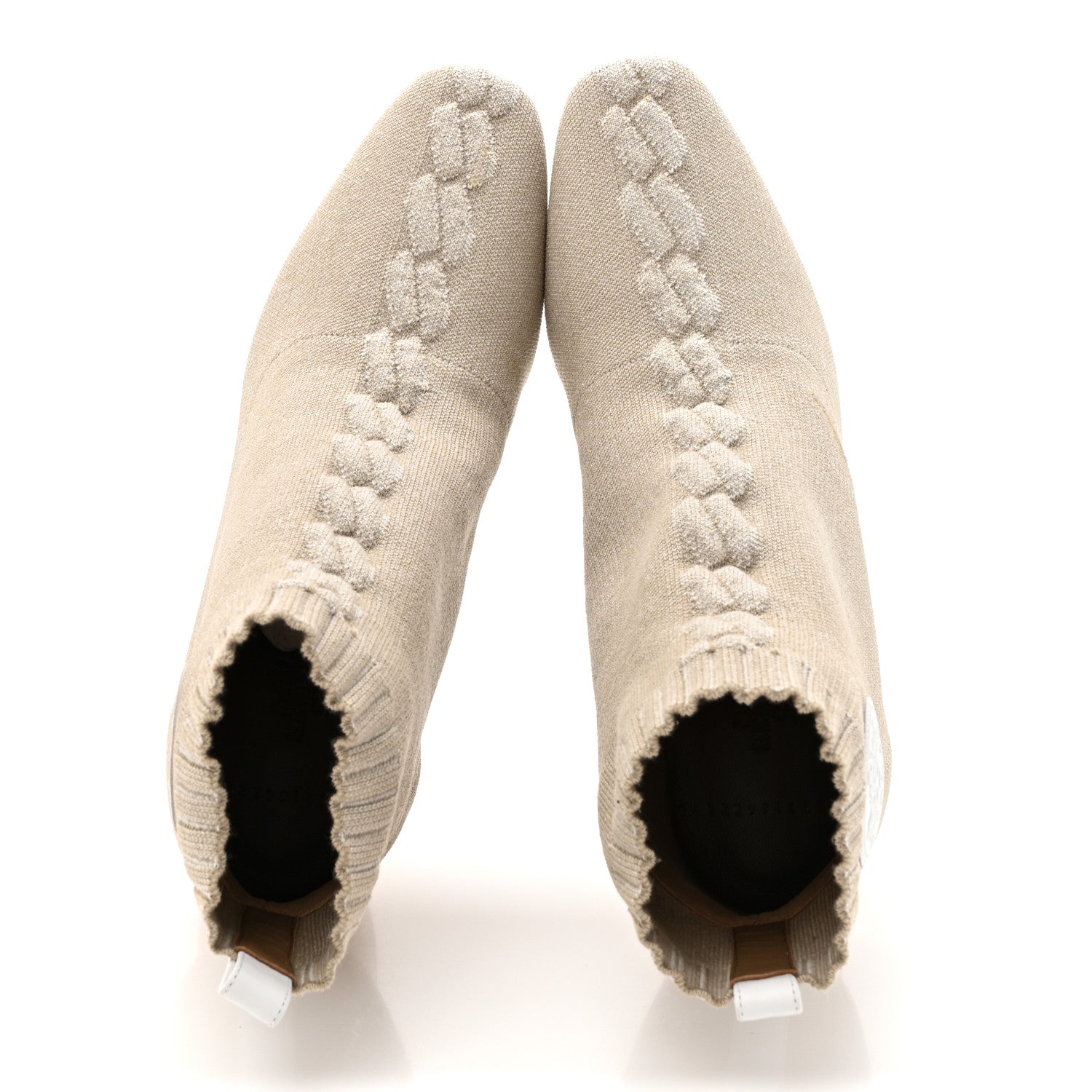 Hermes Knit Calfskin Volver 60 Ankle Boots 38.5 Nocciola 2 of 10