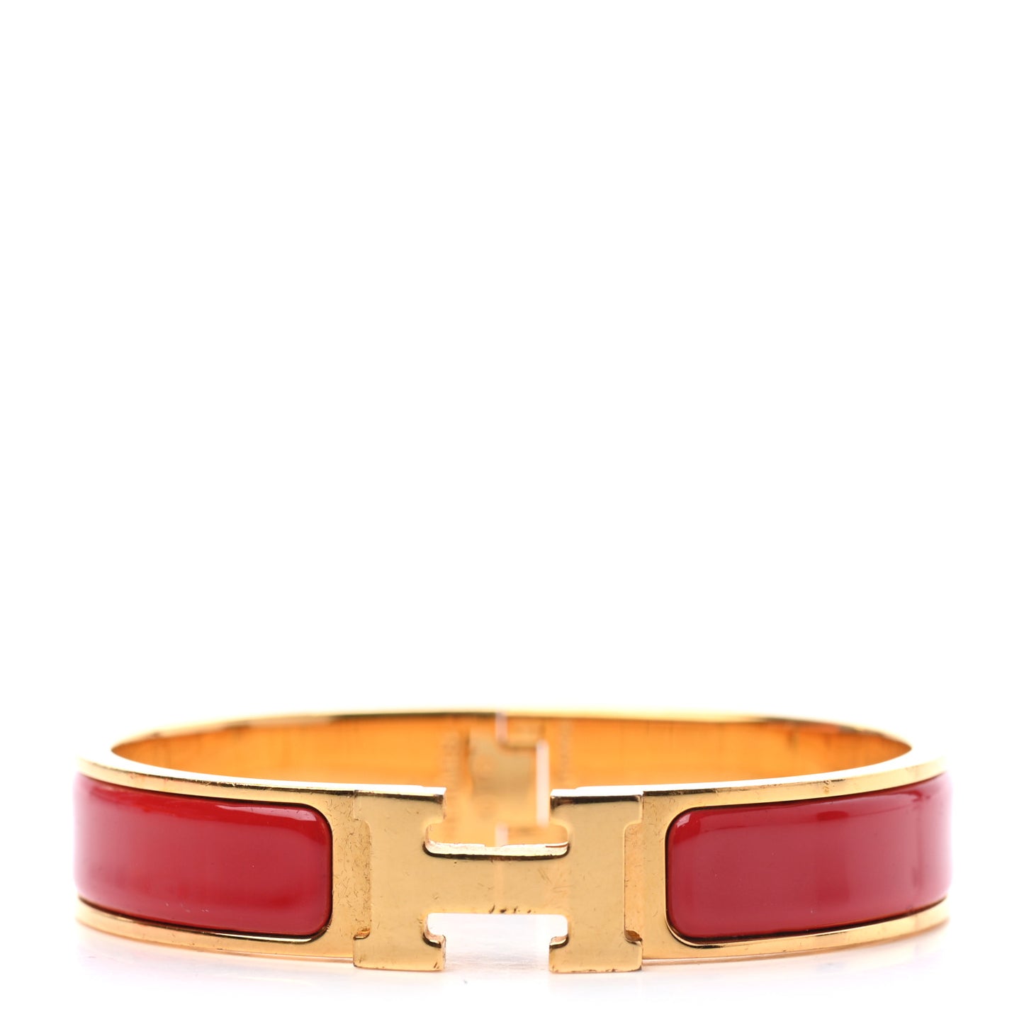 Enamel Narrow Clic Clac H Bracelet PM Rouge Vif