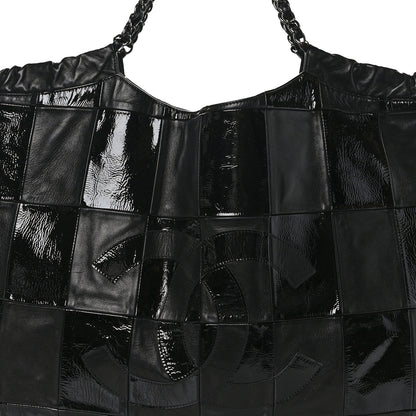 Chanel Patent Patchwork Large Brooklyn Tote Black 8 of 11