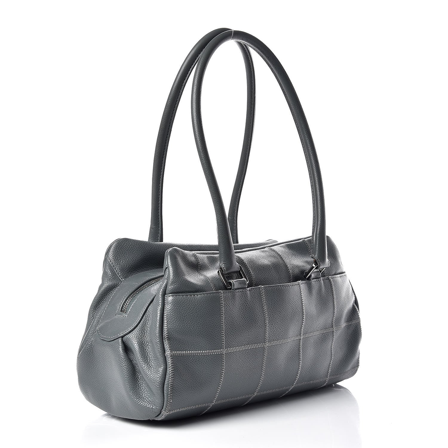 Chanel Caviar Square Stitched Medium Tote Grey 3 of 14