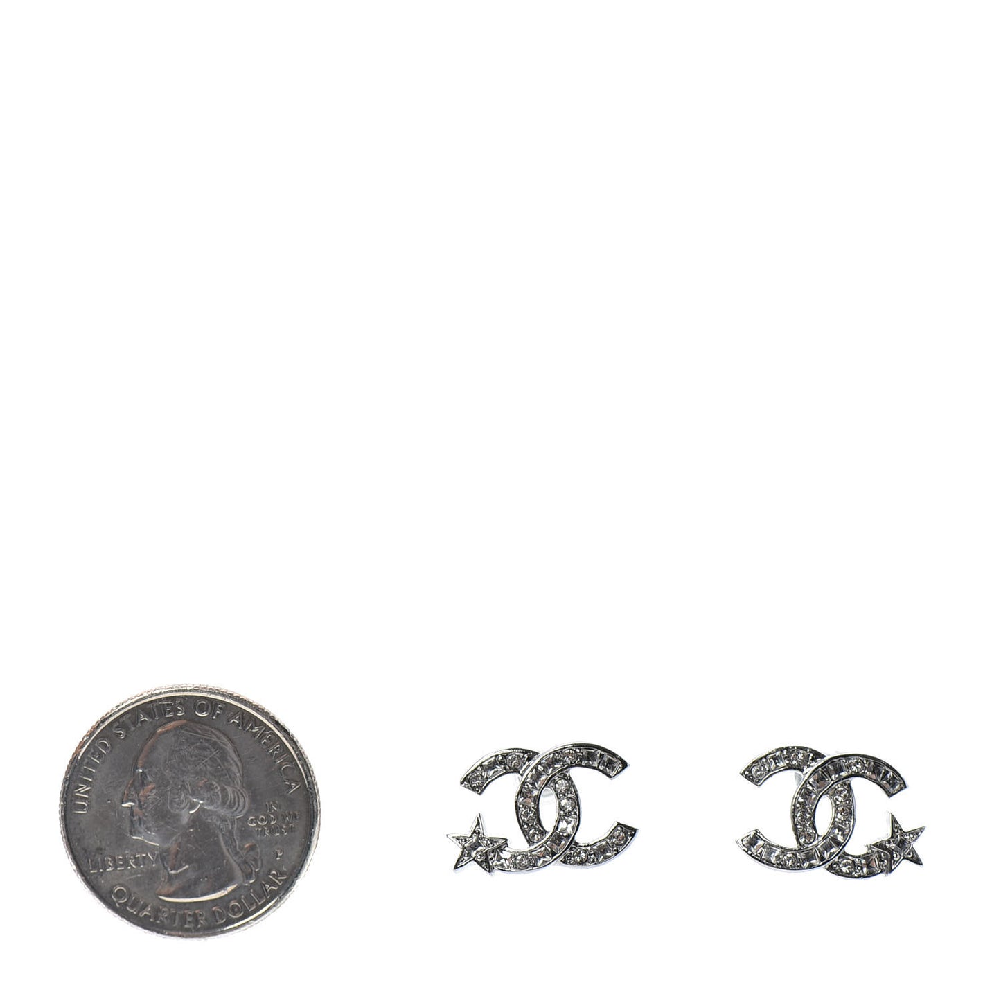 Crystal CC Starfall Earrings Silver
