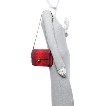Celine Lizard Medium Classic Box Flap Bag Ruby 2 of 12