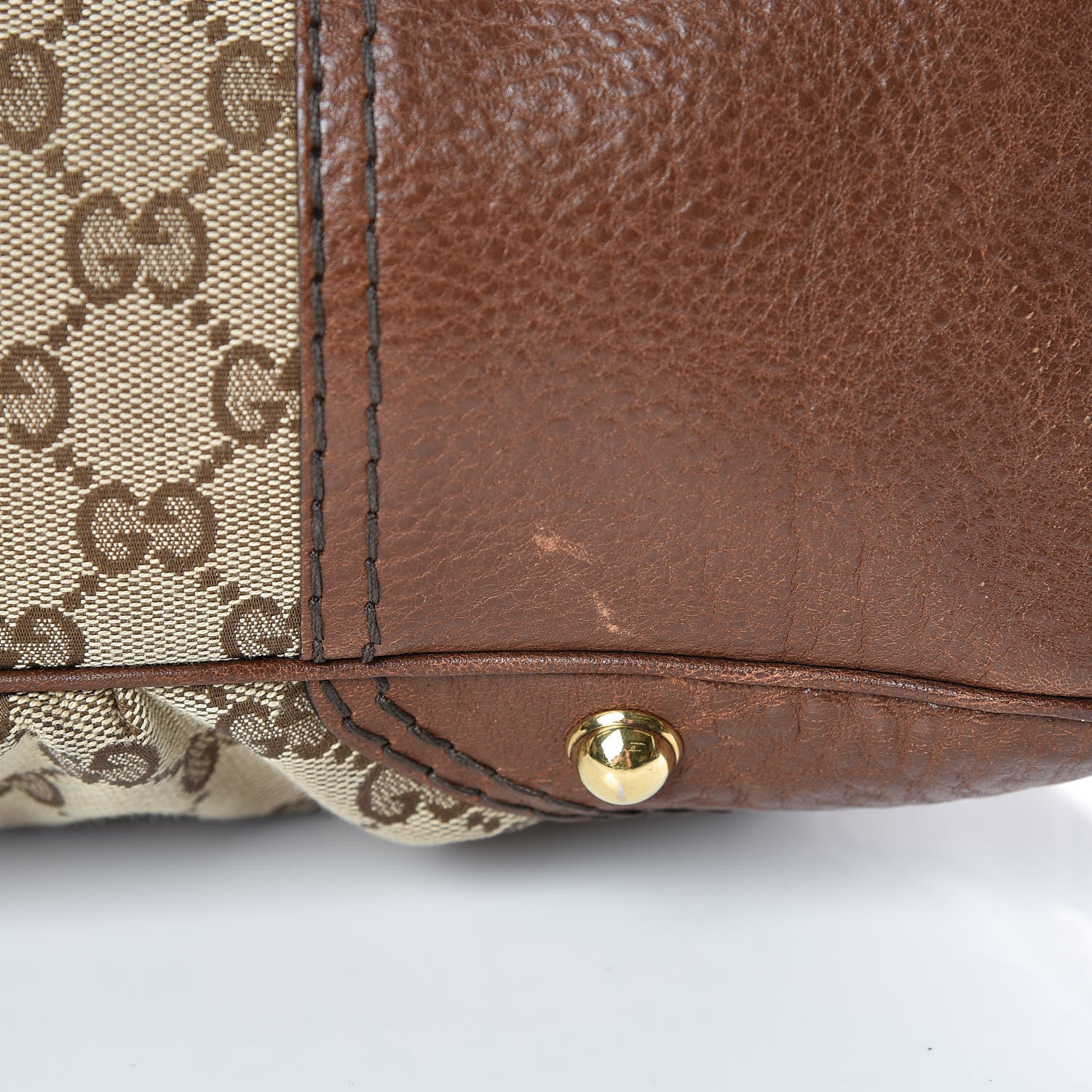 Gucci Monogram Medium Jockey Hobo Brown 14 of 17