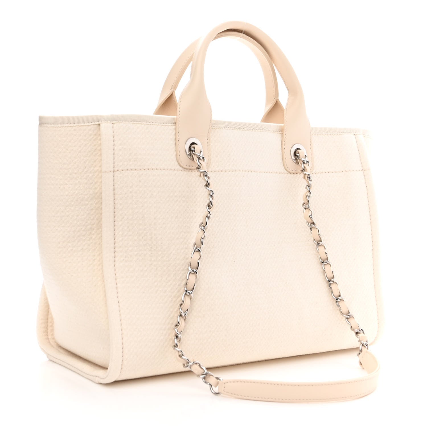 Chanel Mixed Fibers Small Deauville Tote White 4 of 11