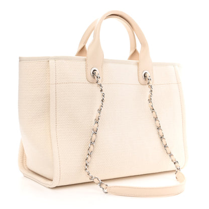 Chanel Mixed Fibers Small Deauville Tote White 4 of 11