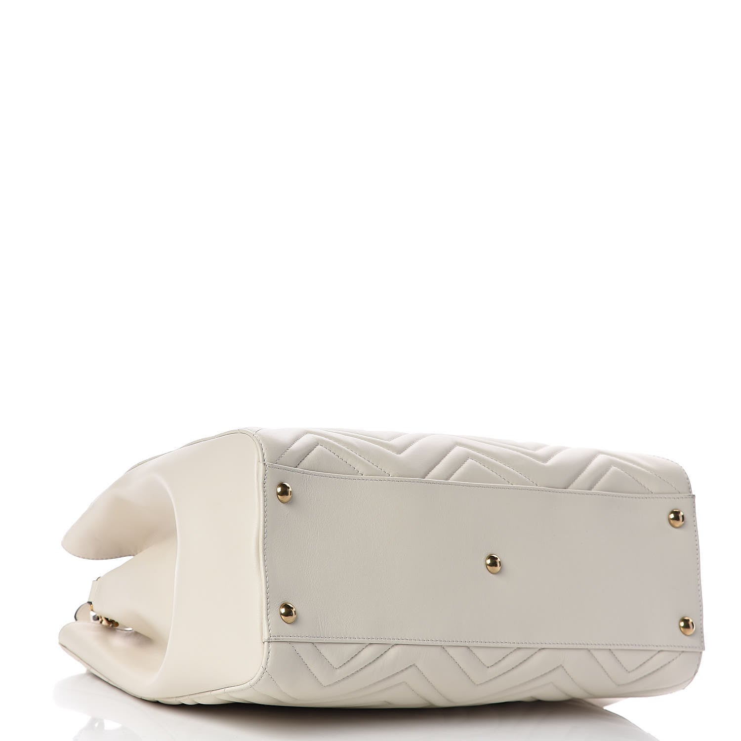 Gucci Calfskin Matelasse Medium GG Marmont Tote White 4 of 12