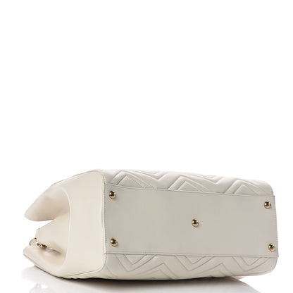 Gucci Calfskin Matelasse Medium GG Marmont Tote White 4 of 12