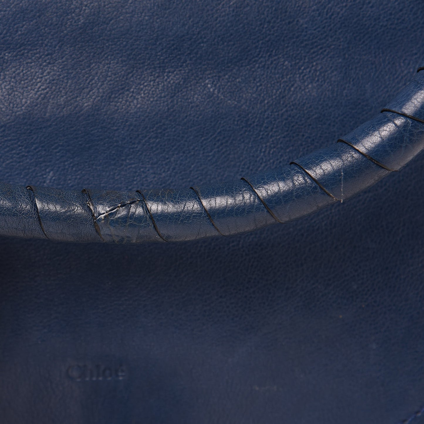 Natural Grain Calfskin Medium Marcie Nude Satchel Factory Blue