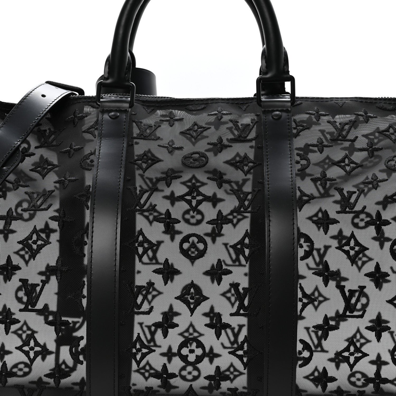 Louis Vuitton Monogram See Through Keepall Bandouliere 50 Black 6 of 8