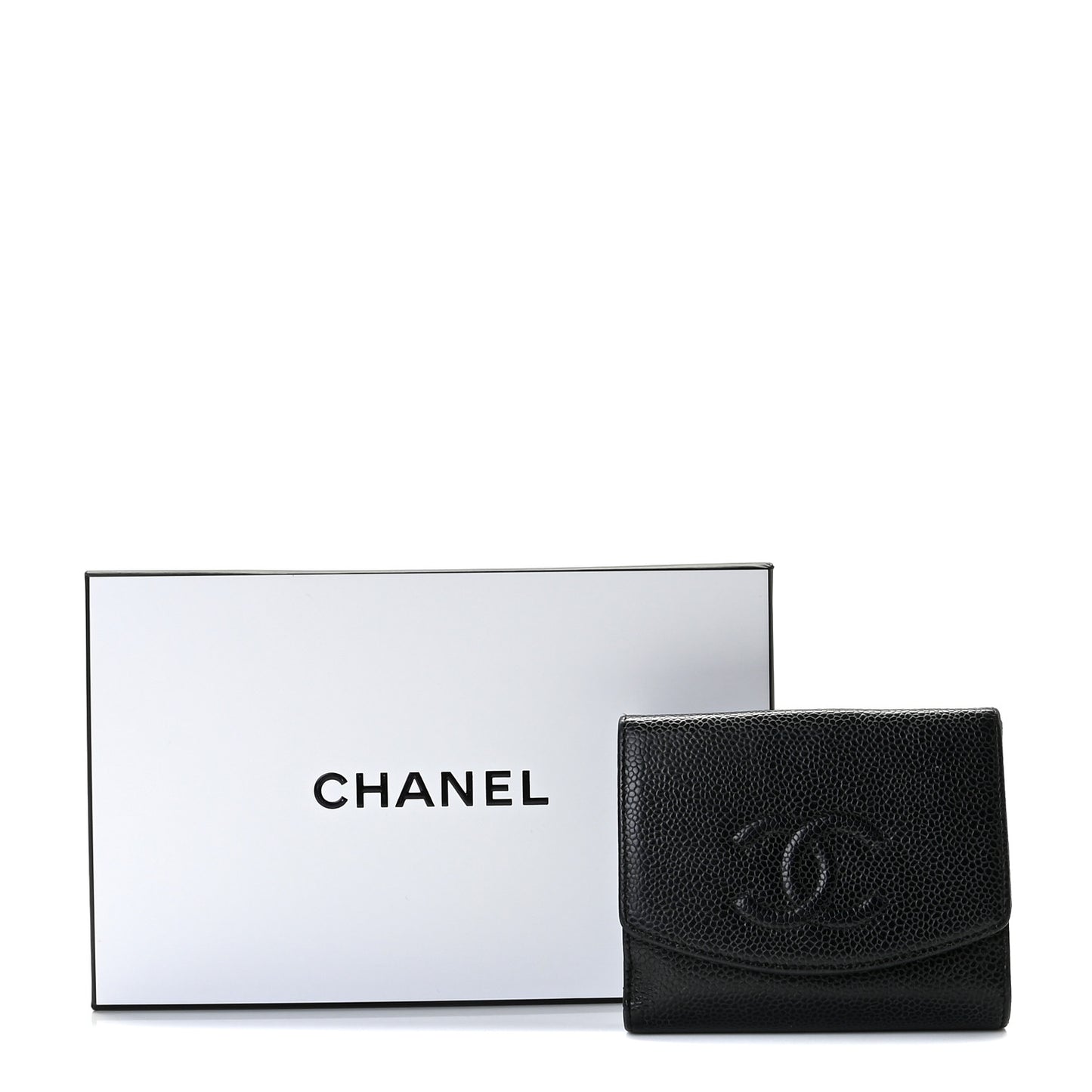 Caviar Timeless CC Compact French Wallet Black