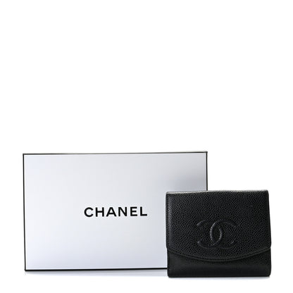 Chanel Caviar Timeless CC Compact French Wallet Black 13 of 13