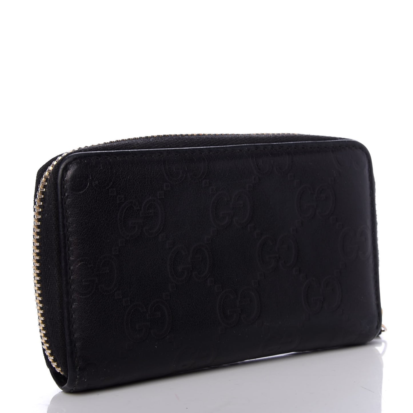 Guccissima Zip Around Card Case Black
