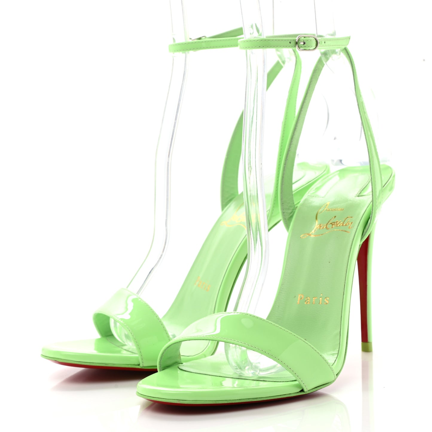 Patent Loubigirl 100 Sandals 37 Neon Green